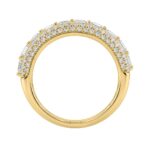 Elegant 14K Yellow Gold Ladies Ladies Ring 3 1/4Ct Round & Emerald Cut Diamonds - Image 2