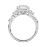 Luxury 14K White Gold 5 1/2Ct Lab-Grown Diamond Ring 5Ct Emerald Center With Marquise & Round Side Stones For Women Engagement Ring (Color F-G -Cl - Image 2