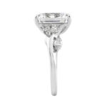 Luxury 14K White Gold 5 1/2Ct Lab-Grown Diamond Ring 5Ct Emerald Center With Marquise & Round Side Stones For Women Engagement Ring (Color F-G -Cl - Image 3