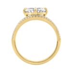 Luxury 14K Yellow Gold 1 3/4Ct Lab Grown Diamond Ring 1 1/2Ct Oval Center And Round Diamond Ladies Engagement Ring (Color F-G -Clarity Vs1/Vs2) - Image 2