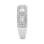 Luxury 2.00Ct 14K White Gold Lab-Grown Diamond Anniversary Ladies Ring Radiant Center & Round Side Diamonds (Color F-G -Clarity Vs1/Vs2) - Image 3