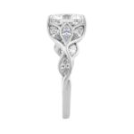 Ladies 14K White Gold 4 1/5Ct Multi-Shape Diamond Engagement Ring Round, Oval & Marquise With Side Stones 3Ct Oval Center Stone (Color F-G -Clarit - Image 3