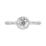 LADIES SOLITAIRE RING 1CT ROUND DIAMOND 14K WHITE GOLD (CENTER STONE ROUND DIAMOND 1CT ) - Image 5