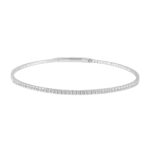 14K WHITE GOLD 1/2CT ROUND DIAMOND LADIES BANGLE