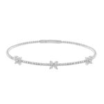 14K WHITE GOLD 1/3CT ROUND DIAMOND LADIES BANGLE