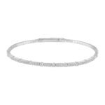 14K WHITE GOLD 1/5CT ROUND DIAMOND LADIES BANGLE