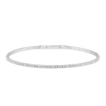 14K WHITE GOLD 1/6CT ROUND DIAMOND LADIES BANGLE