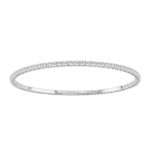 14K WHITE GOLD 2 1/3CT ROUND DIAMOND HALF SETTING FLEXIBLE BANGLE