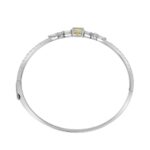 14K WHITE GOLD 3 1/4CT ROUND/PEAR/MARQUISE/YELLOW RADIANT DIAMOND LADIES BANGLE (CENTER STONE YELLOW RADIANT DIAMOND 1 1/2CT) - Image 3