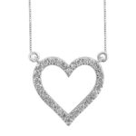 LADIES NECKLACE 0.15CT ROUND DIAMOND 10K WHITE GOLD