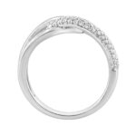 1/2Ct Round Diamond Ring In 14K White Gold Women Interlocked Link Fashion Ring (Color F-G -Clarity Vs1/Vs2) - Image 2