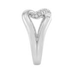 1/2Ct Round Diamond Ring In 14K White Gold Women Interlocked Link Fashion Ring (Color F-G -Clarity Vs1/Vs2) - Image 3