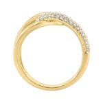1/2Ct Round Diamond Ring In 14K Yellow Gold Women Interlocked Link Fashion Ring (Color F-G -Clarity Vs1/Vs2) - Image 2