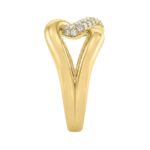 1/2Ct Round Diamond Ring In 14K Yellow Gold Women Interlocked Link Fashion Ring (Color F-G -Clarity Vs1/Vs2) - Image 3