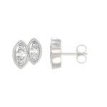 10K White Gold Lab Grown Diamond Earrings 1.00Ct Double Marquise Cut For Women (Color F-G -Clarity Vs1/Vs2) - Image 2
