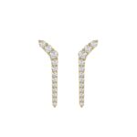 10K Yellow Gold 1/2 Ct Round Lab Brown Diamond Elegant Ladies Fine Jewelry Fashion Earrings (Color F-G -Clarity Vs1/Vs2)