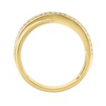 Elegant 10K Yellow Gold Lab Grown Diamond Ladies Ring 1/2Ct Round Cut Crossover Engagement Design (Color F-G -Clarity Vs1/Vs2) - Image 2