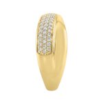 Elegant 10K Yellow Gold Lab Grown Diamond Ladies Ring 1/2Ct Round Cut Crossover Engagement Design (Color F-G -Clarity Vs1/Vs2) - Image 3
