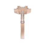 LADIES RING 3/4CT ROUND/BAGUETTE/PRINCESS TRAPEZOID RUBY DIAMOND 14K ROSE GOLD - Image 4