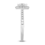 LADIES RING 3/4CT ROUND/PRINCESS DIAMOND 14K WHITE GOLD (CENTER STONE PRINCESS DIAMOND 1/2CT) - Image 2