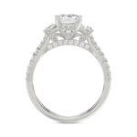 LADIES RING 3CT ROUND/EMERALD/CADILLAC DIAMOND 14K WHITE GOLD (CENTER STONE EMERALD DIAMOND 2CT ) - Image 2