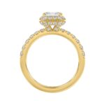 LADIES RING 4.00CT ROUND/EMERALD DIAMOND 14K YELLOW GOLD (CENTER STONE EMERALD DIAMOND 3.00CT) - Image 2