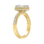 LADIES RING 4.00CT ROUND/EMERALD DIAMOND 14K YELLOW GOLD (CENTER STONE EMERALD DIAMOND 3.00CT) - Image 3