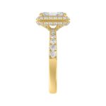 LADIES RING 4.00CT ROUND/EMERALD DIAMOND 14K YELLOW GOLD (CENTER STONE EMERALD DIAMOND 3.00CT) - Image 4