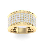 MEN'S BAND 2.00CT ROUND DIAMOND 10K YELLOW GOLD