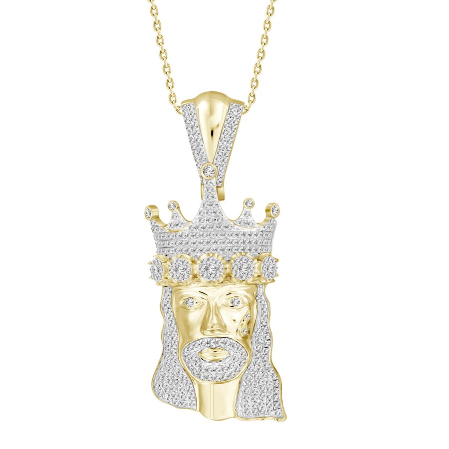 MEN'S CHARM 1.00CT ROUND DIAMOND 10K YELLOW GOLD - Image 1