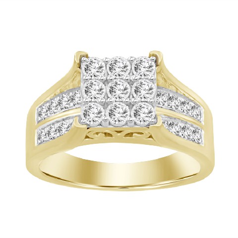 LADIES RING 0.50CT ROUND DIAMOND 10K YELLOW GOLD - Image 1