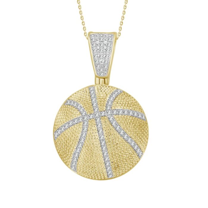 MEN'S CHARM 0.20CT ROUND DIAMOND 10K YELLOW GOLD - Image 1