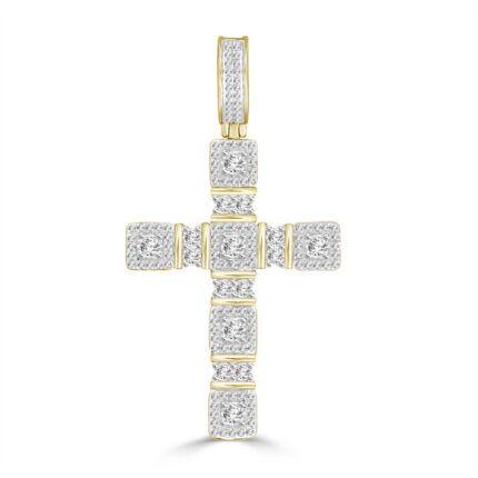 MEN'S CHARM PENDANT 0.50CT ROUND DIAMOND 10K YELLOW GOLD