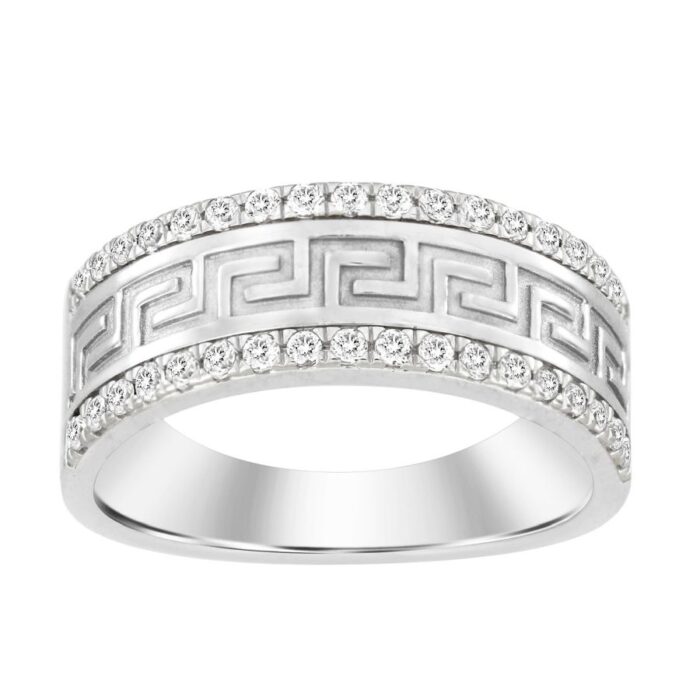 MEN'S BAND 0.50CT ROUND DIAMOND 14K WHITE GOLD (SI QUALITY) - Image 1