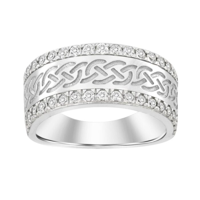 MEN'S BAND 1.00CT ROUND DIAMOND 14K WHITE GOLD (SI QUALITY) - Image 1