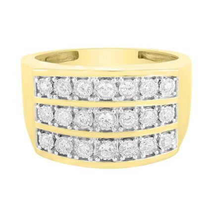 MEN'S RING 0.50CT ROUND DIAMOND 10K YELLOW GOLD