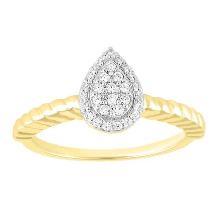 LADIES RING 0.15CT ROUND DIAMOND 10K YELLOW GOLD