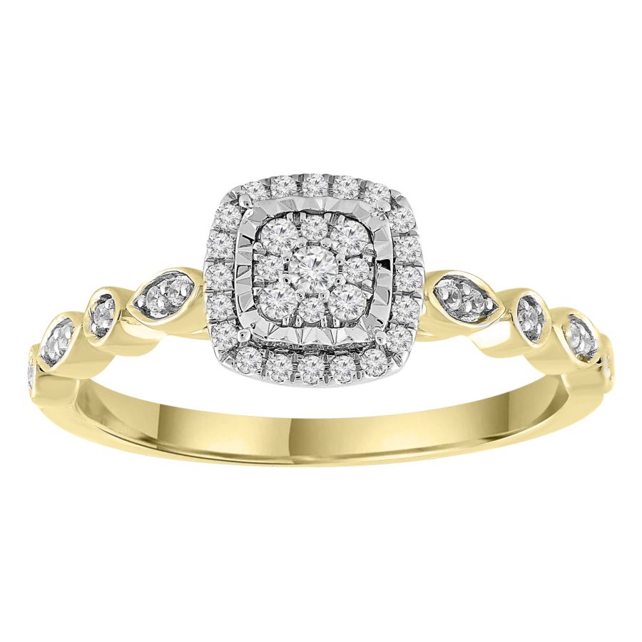 LADIES RING 0.20CT ROUND DIAMOND 10K YELLOW GOLD - Image 1