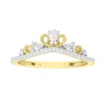 LADIES RING 0.25CT ROUND/PEAR DIAMOND 10K YELLOW GOLD