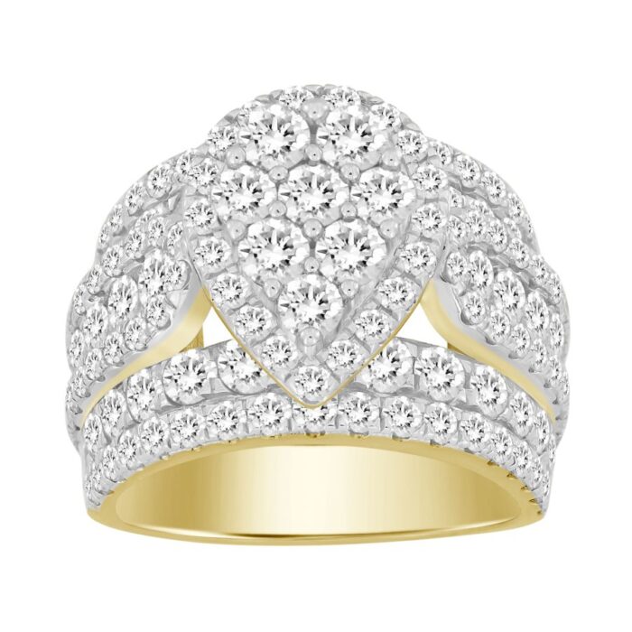 LADIES RING 5.00CT ROUND DIAMOND 10K YELLOW GOLD - Image 1