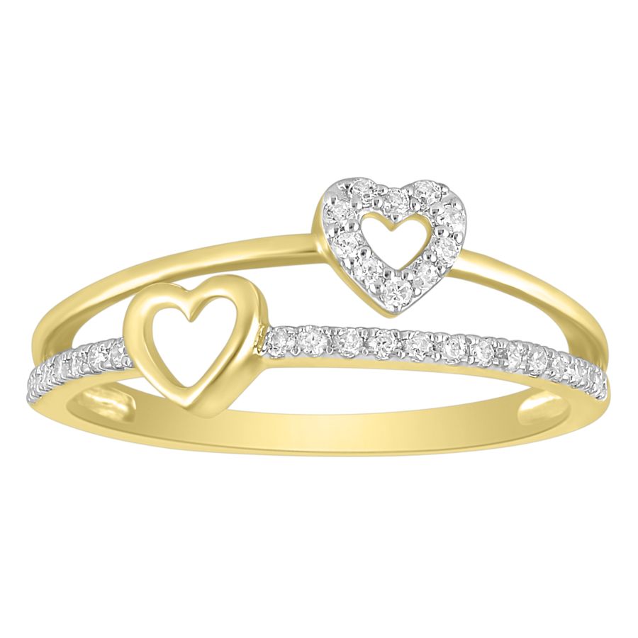LADIES RING 0.15CT ROUND DIAMOND 10K YELLOW GOLD - Image 1