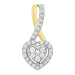 LADIES PENDANT WITH CHAIN 0.20CT ROUND DIAMOND 10K YELLOW GOLD