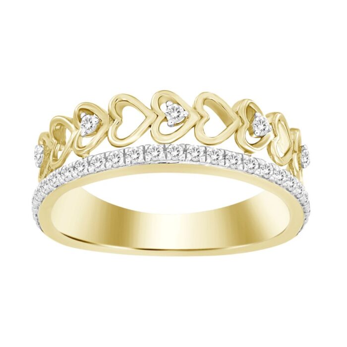 LADIES RING 0.20CT ROUND DIAMOND 14K WHITE GOLD - Image 1
