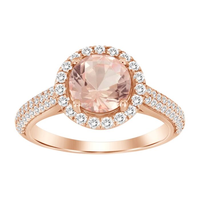 LADIES RING 1.70CT ROUND DIAMOND 10K ROSE GOLD - Image 1