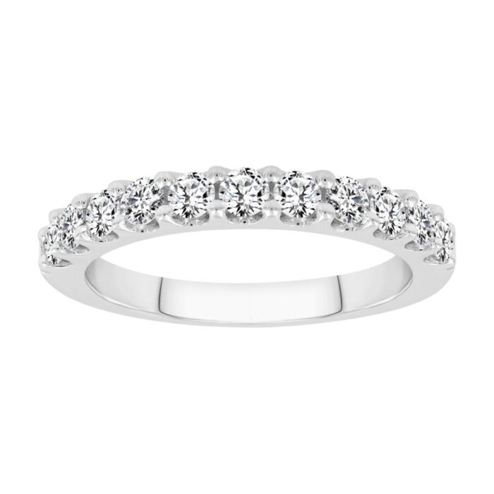 LADIES BAND 0.75CT ROUND DIAMOND 14K WHITE GOLD (SI QUALITY) - Image 1
