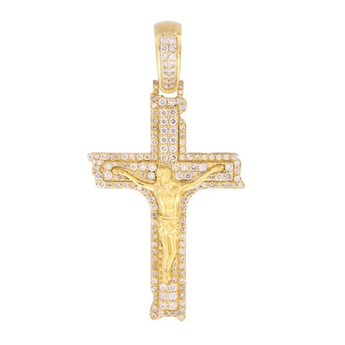 MEN'S CHARM 4.00CT ROUND DIAMOND 14K YELLOW GOLD - Image 1