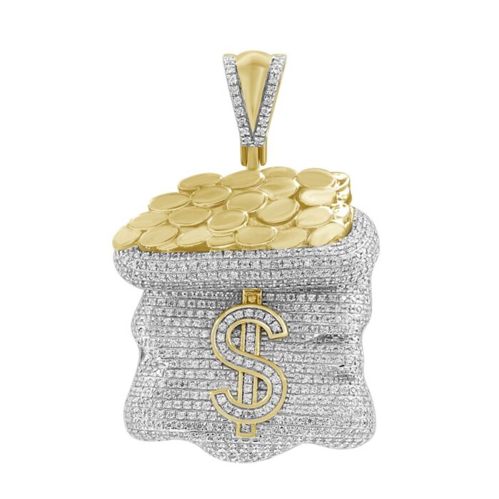 MEN'S CHARM 1.00CT ROUND DIAMOND 10K YELLOW GOLD - Image 1