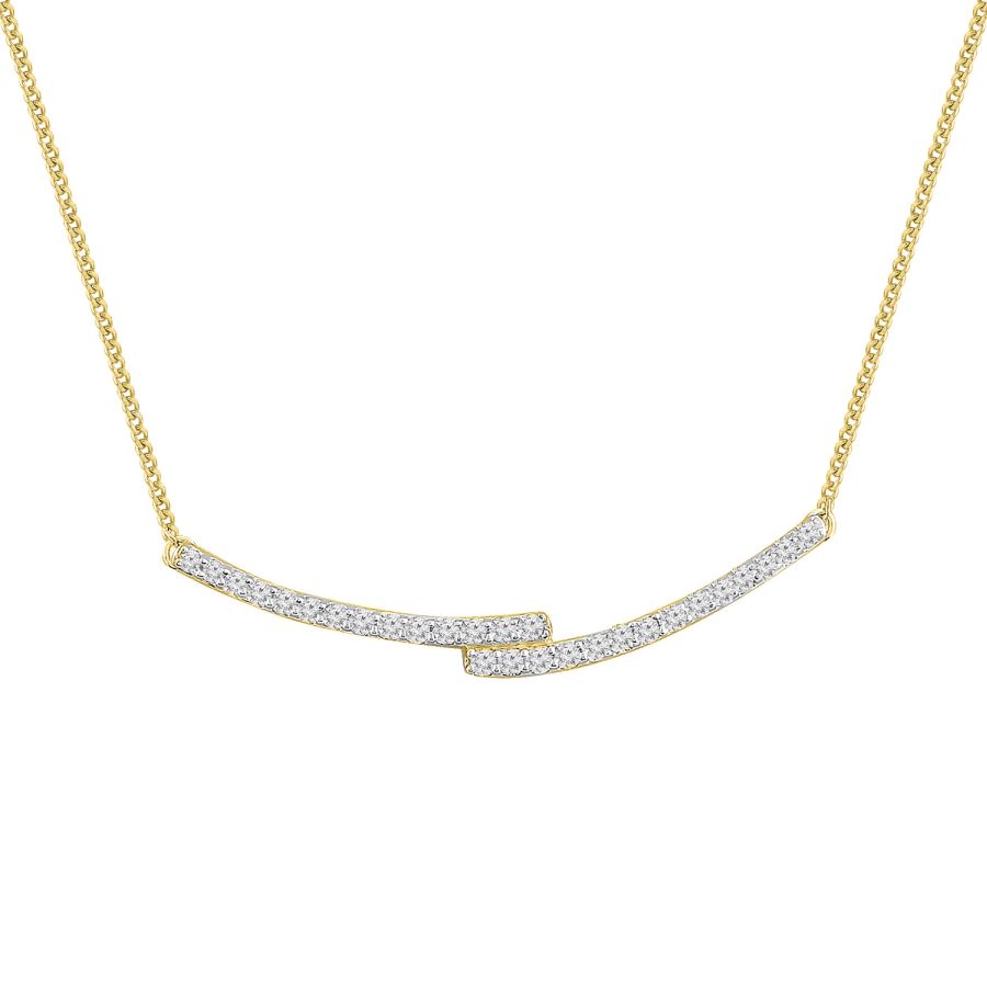 LADIES NECKLACE 0.20CT ROUND DIAMOND 10K YELLOW GOLD - Image 1