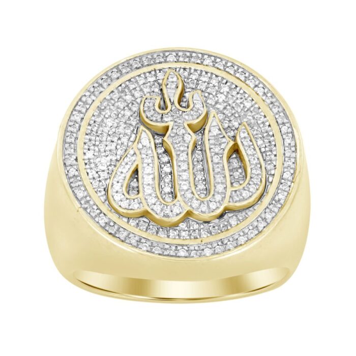 MEN'S RING 0.50CT ROUND DIAMOND 10K YELLOW GOLD - Image 1