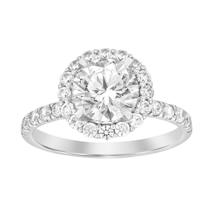 LADIES SEMI MOUNT RING 0.75CT ROUND DIAMOND 14K WHITE GOLD (CENTER STONE 1.00CT ROUND DIAMOND) - Image 1